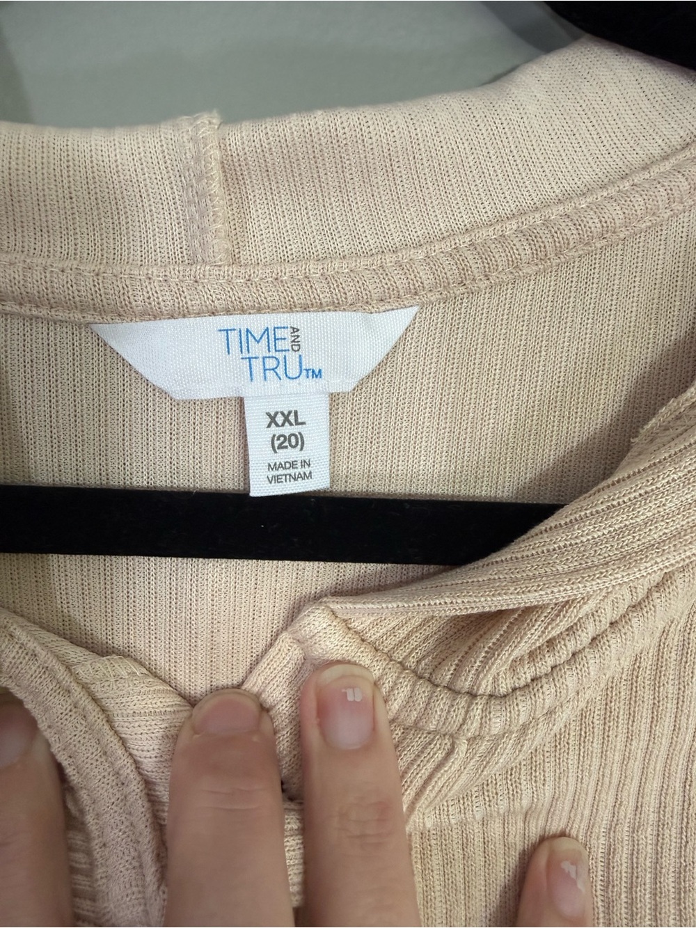 Light Blush Hooded Utility Shacket with Button Front - Picture 3 of 5